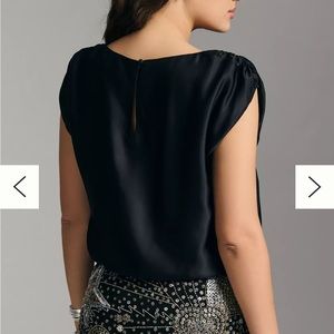Anthropologie silky boatneck blouse